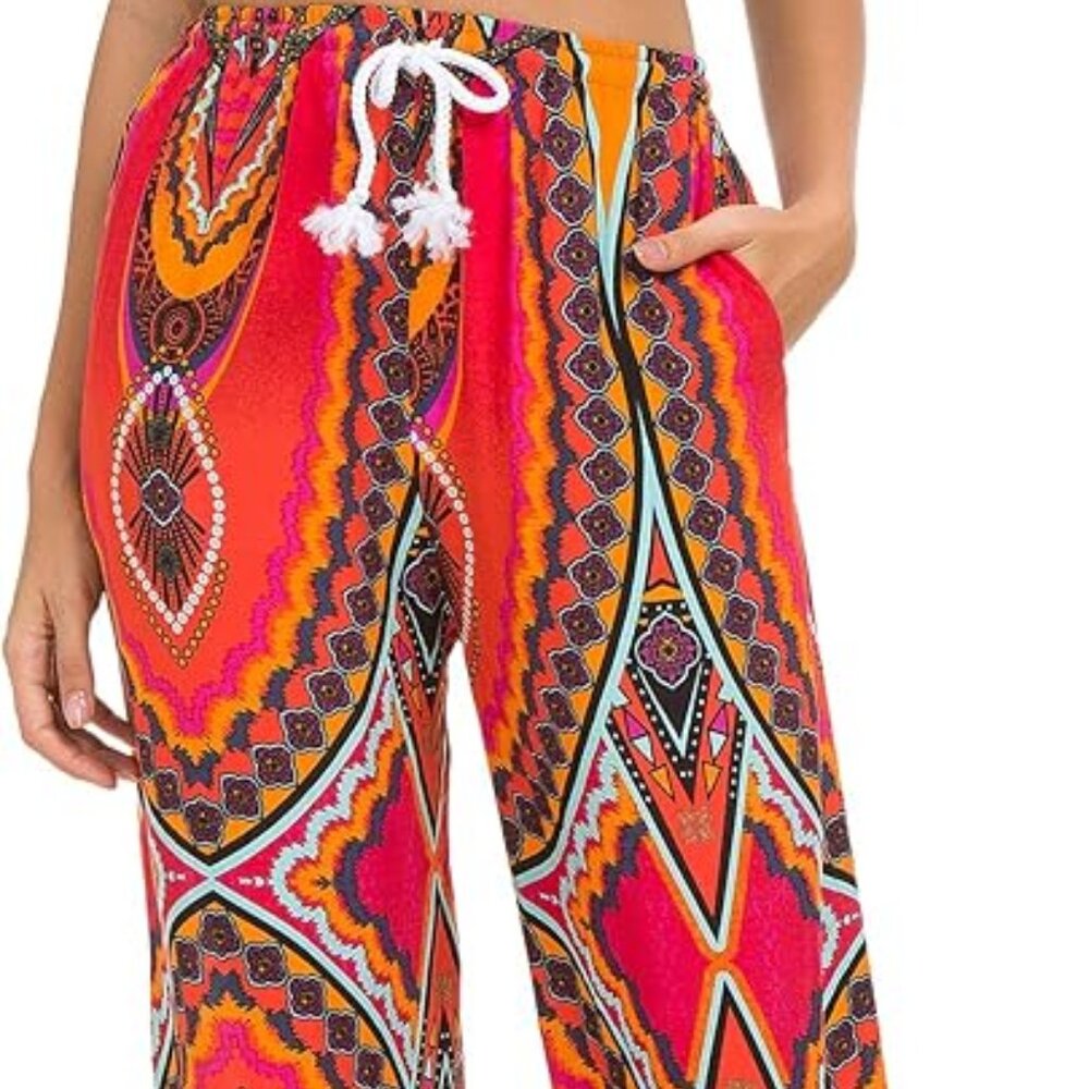 Urban Co Co Pants Women's XL Palazzo Casual Pants Floral Harem Boho Yoga Light